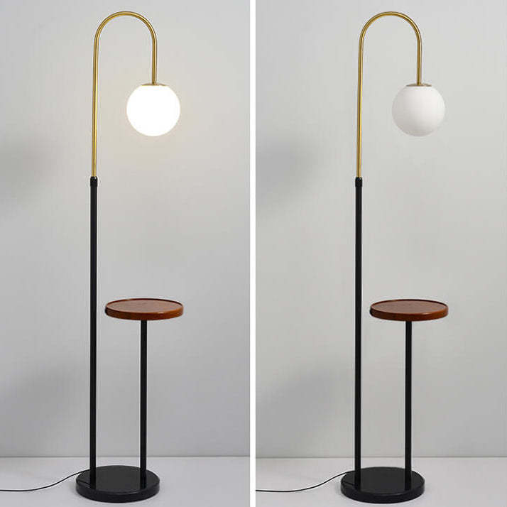 Industrial Iron Shelf Floor Lamp