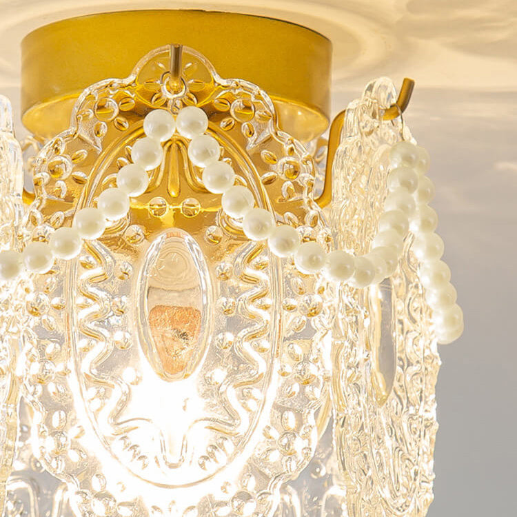 French Palace Glass Pearl Chain Ceiling Light — 3 Colors Changeable (Warm/Neutral/White) / 220V-240V For UK/AU