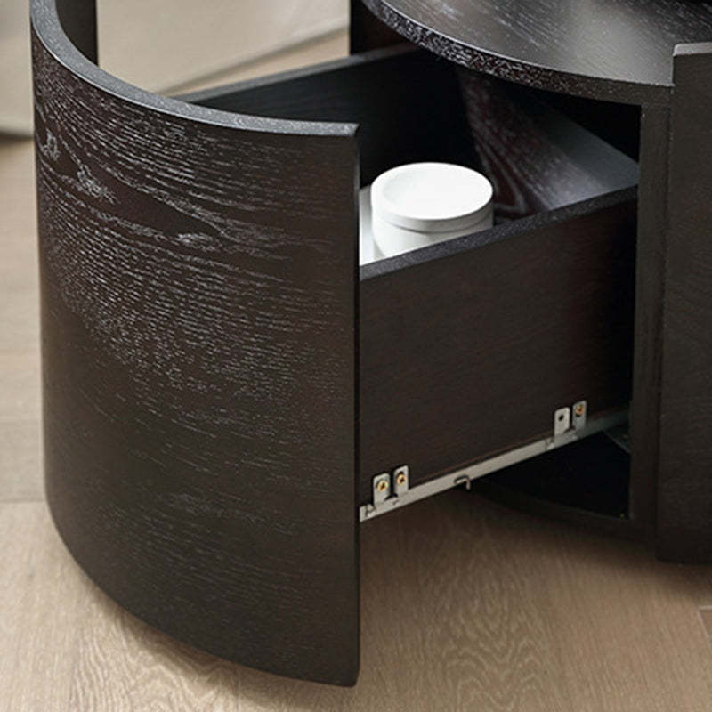 Minimalist Cylinder Wood 1-Drawer Nightstand