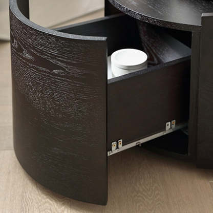 Minimalist Cylinder Wood 1-Drawer Nightstand