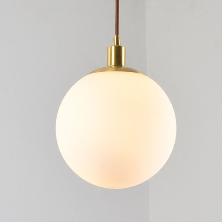Nordic Minimalist White Orb Pendant Light