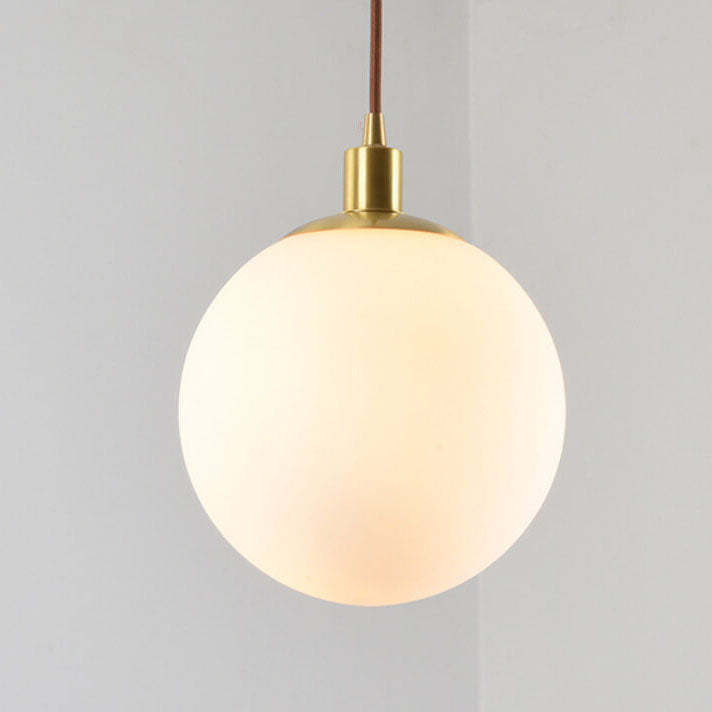 Nordic Minimalist White Orb Pendant Light