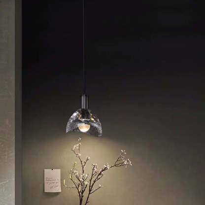 Contemporary Curve Crystal Brass Pendant Light