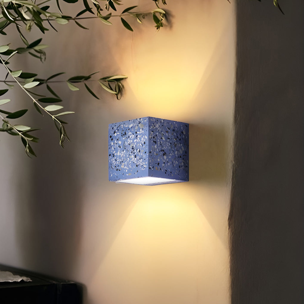 Blue modern square up-down wall sconces