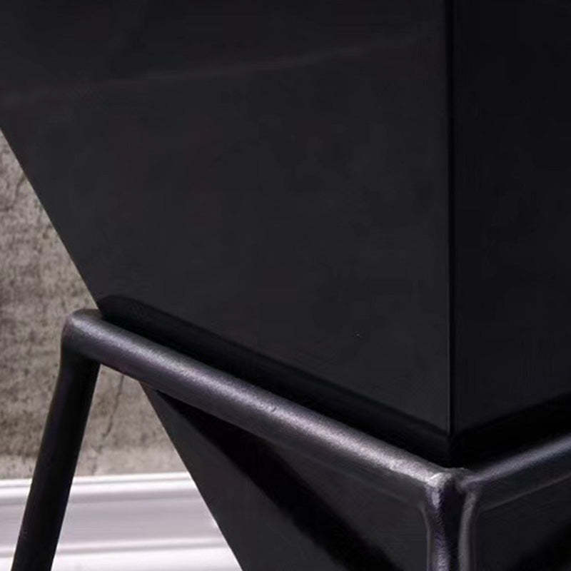 Nordic Pyramid Glass Slate Side Table — Slate / Gold / White