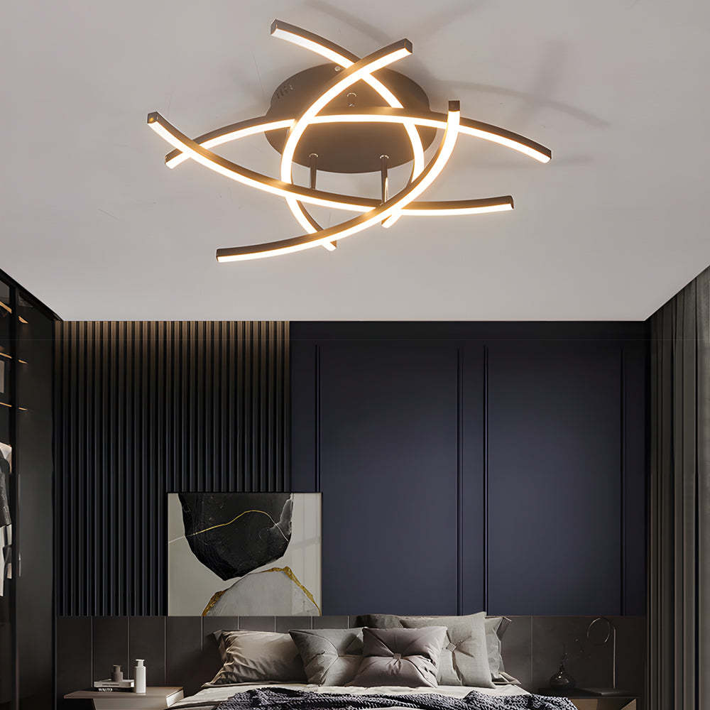 LED Dimmable Lines Modern Ceiling Light with Remote