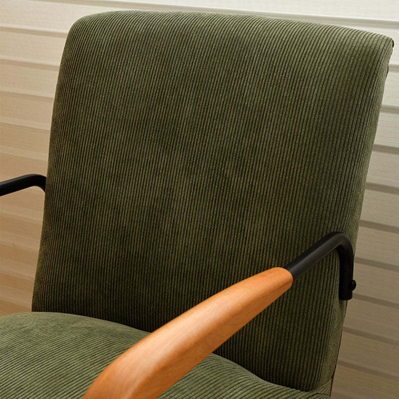 Scandinavian Corduroy Wood Square Accent Chair — Bule