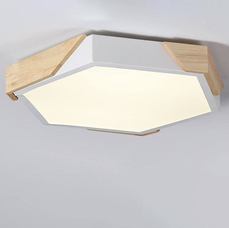 Scandinavian Hexagonal Macaron Flush Mount Light