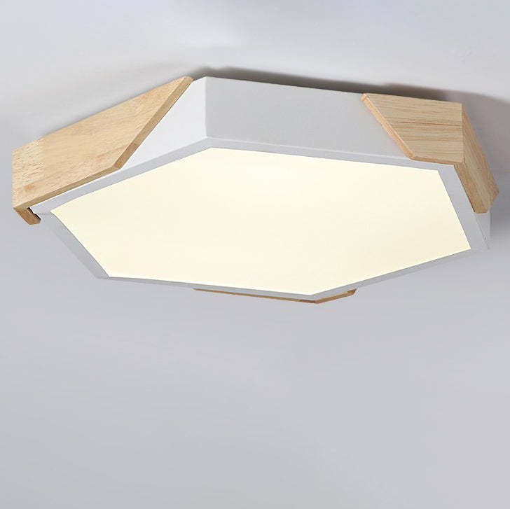 Scandinavian Hexagonal Macaron Flush Mount Light