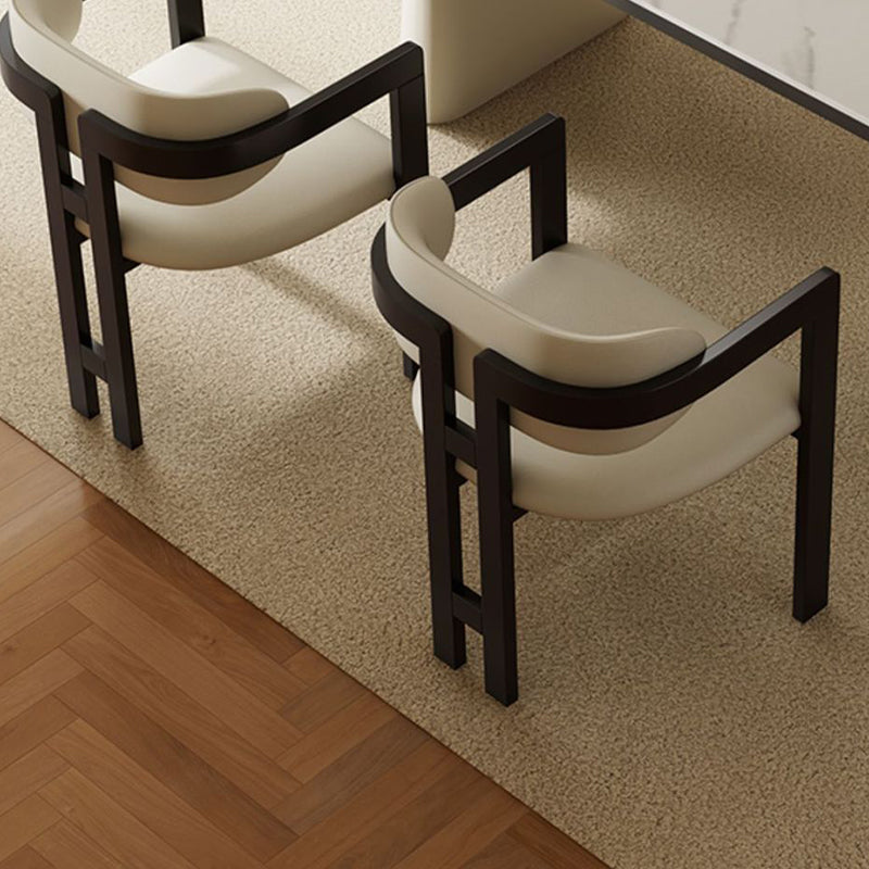 Minimalist Leather Ash Wood Dining Armchair