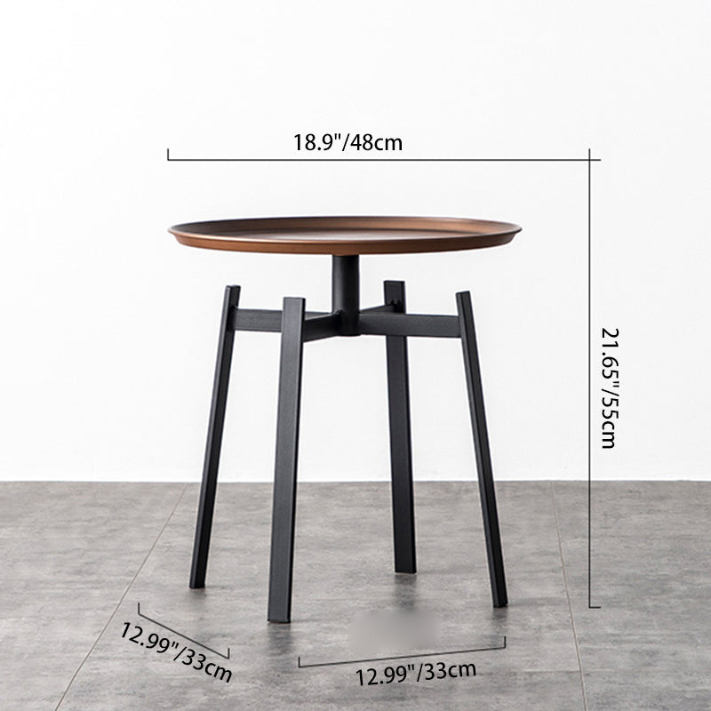 Retro Round Iron End Table