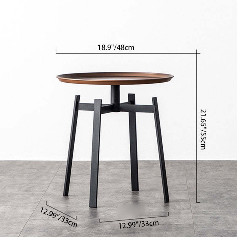 Retro Round Iron End Table