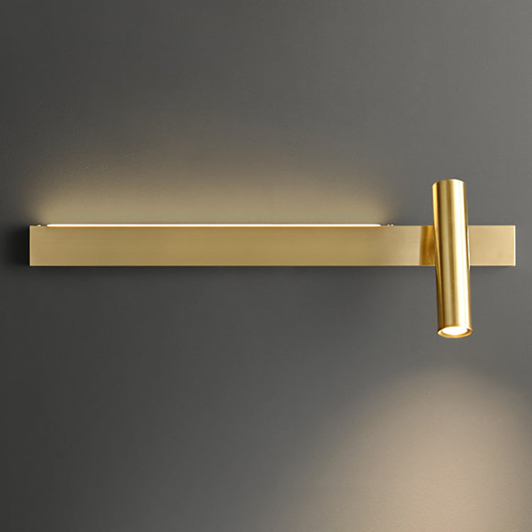 Modern Luxury Rectangle Copper LED Sconce — Small - Right / Black - 220V-240V For UK/AU / Warm Light (3000K)