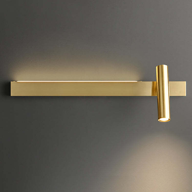 Modern Luxury Rectangle Copper LED Sconce — Small - Right / Black - 220V-240V For UK/AU / Warm Light (3000K)