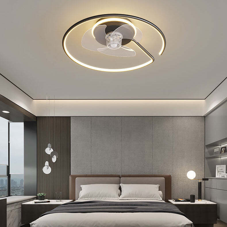 Minimalist Ring Flush Mount Ceiling Fan Light