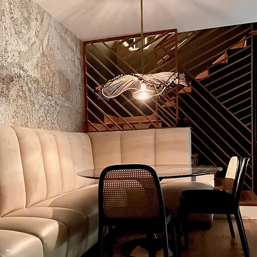 Modern Waverly Handwoven Rattan Pendant Light