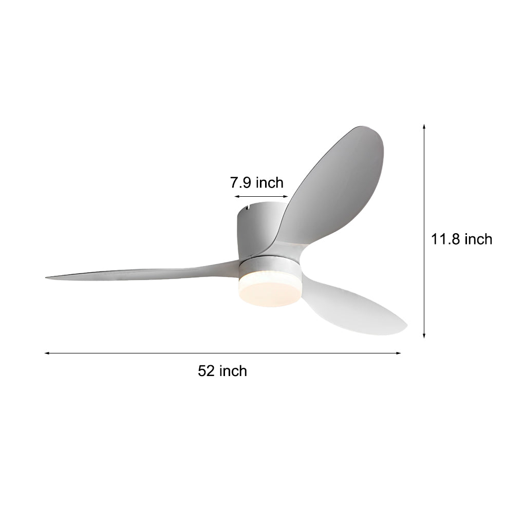 52" 3-Blade Mute LED Dimmable Modern Fan