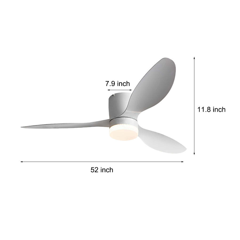 52" 3-Blade Mute LED Dimmable Modern Fan