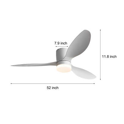 52" 3-Blade Mute LED Dimmable Modern Fan