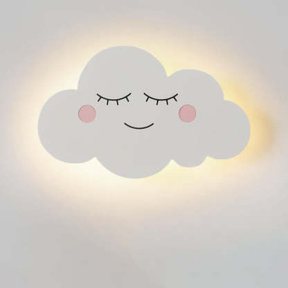 Nordic Cloud Iron Emoji Kids LED Sconce — 3 Colors Changeable (Warm/Neutral/White) / Blue / 220V-240V For UK/AU