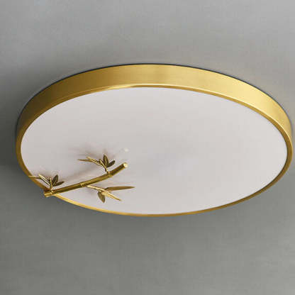 Modern Round Bamboo Pattern LED Flush Mount Light