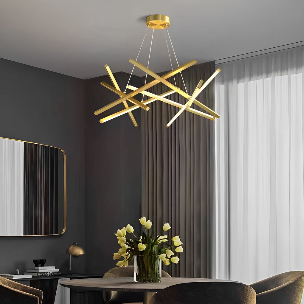 8-Light Modern LED Sputnik Kitchen Dining Chandelier — White / White