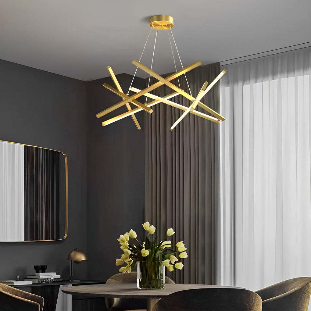 8-Light Modern LED Sputnik Kitchen Dining Chandelier — White / White