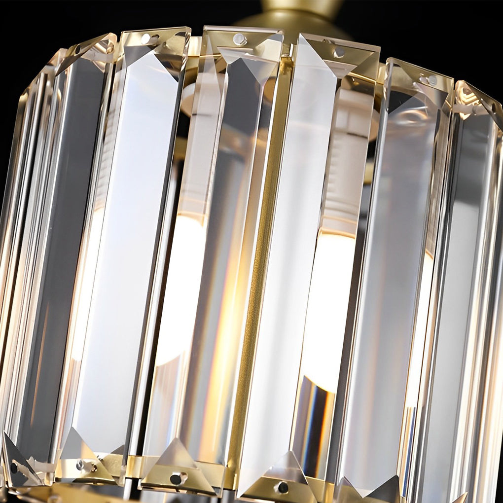 Round Metal Crystal Dimmable Modern Pendant