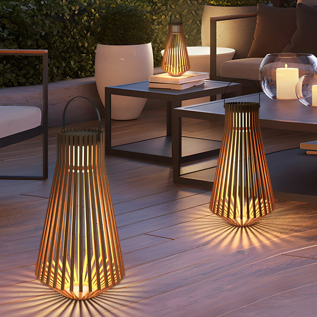 Adjustable Wood LED Modern Solar Garden Light