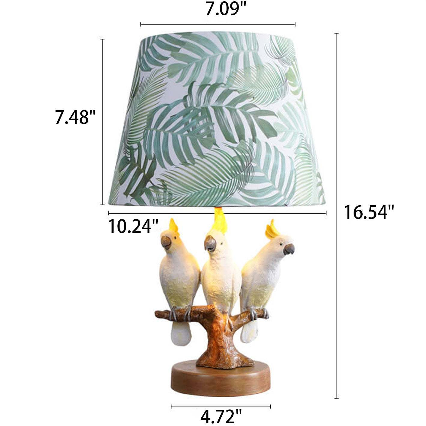 Nordic Leaf Fabric Resin Bird Table Lamp