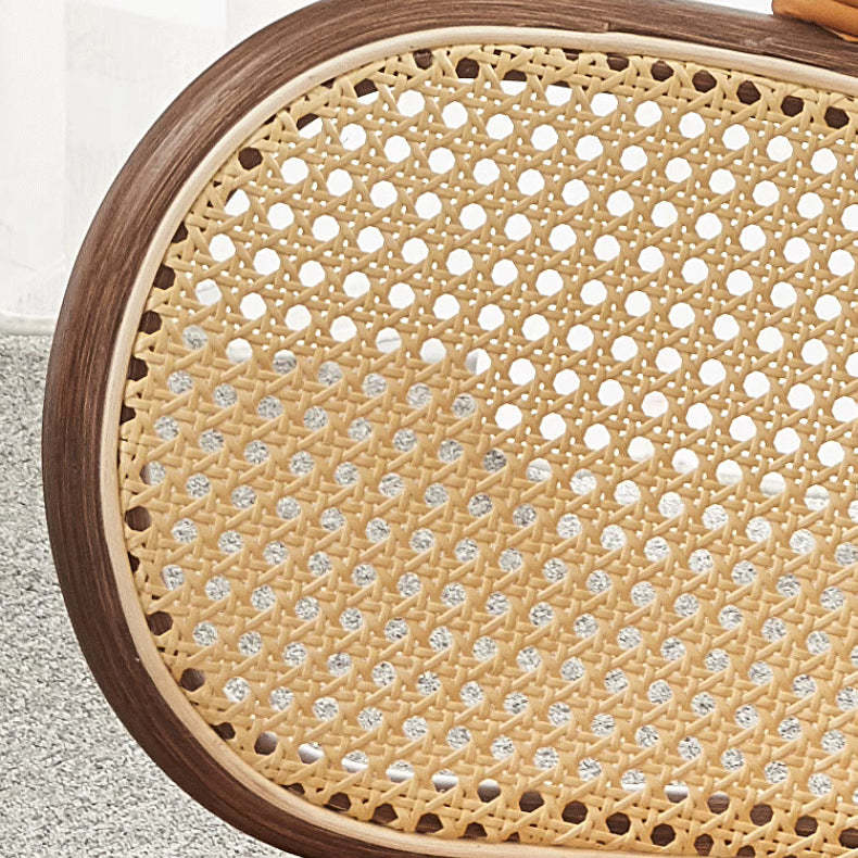 Nordic Leather Rattan Wood Steel Chair