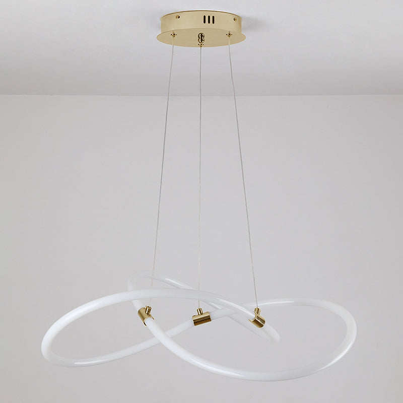 Nordic Acrylic Bending Tube Island LED Chandelier — White Light (5000K) / Straight Line Tube / 110V-120V For US/CA
