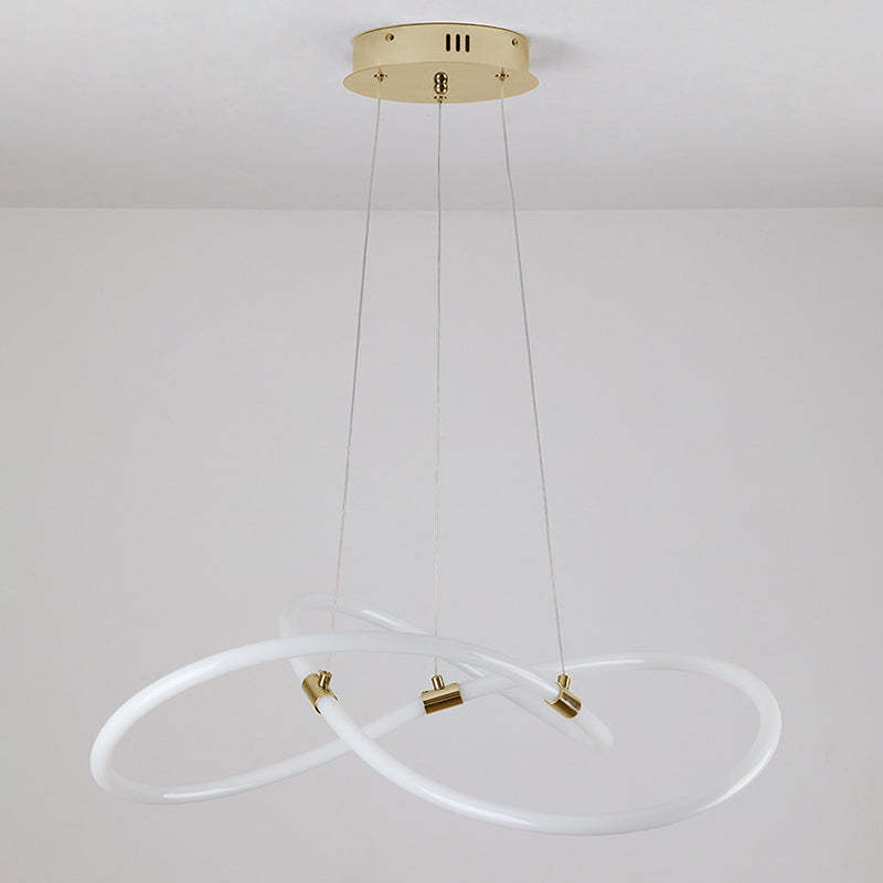 Nordic Acrylic Bending Tube Island LED Chandelier — White Light (5000K) / Straight Line Tube / 110V-120V For US/CA