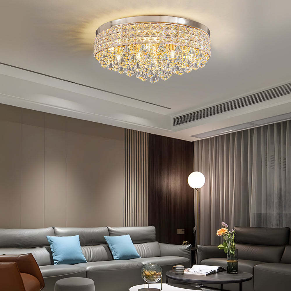 Round Crystal Pendant LED Ceiling Light