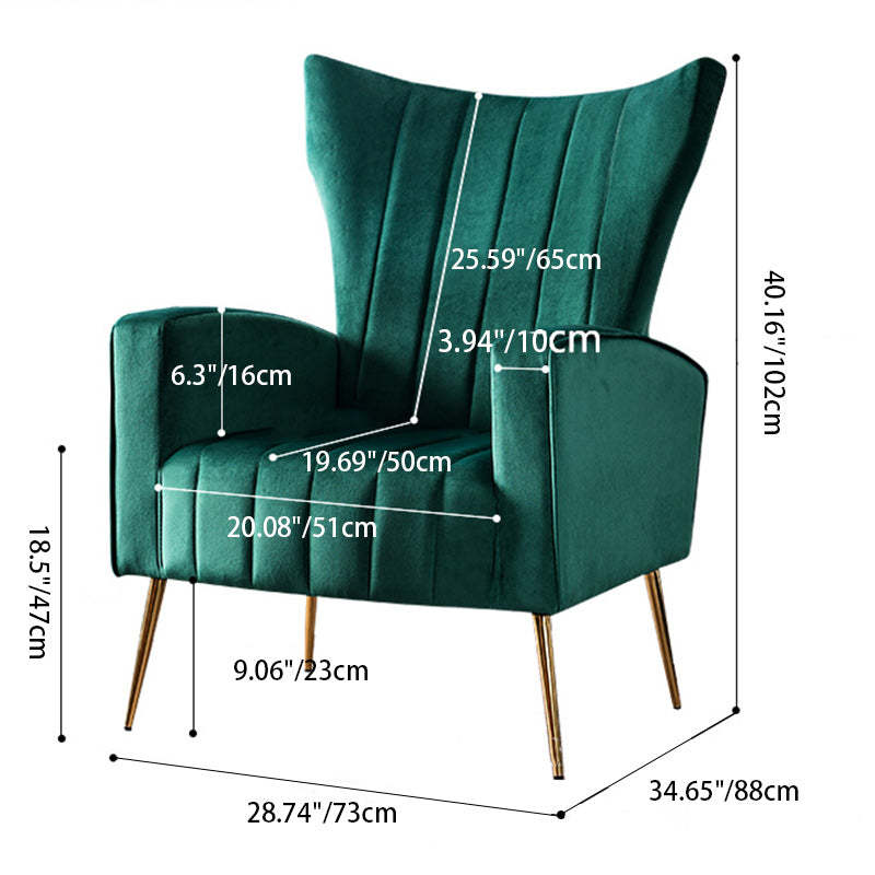 Modern Trapezoidal Velvet Wood Accent Chair — Pink