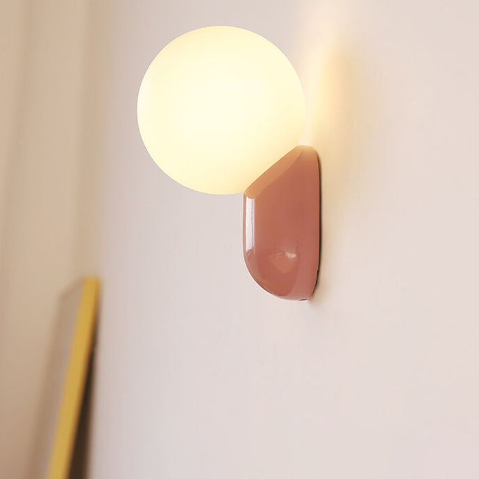 Macaron Cream Resin Glass Ball Sconce