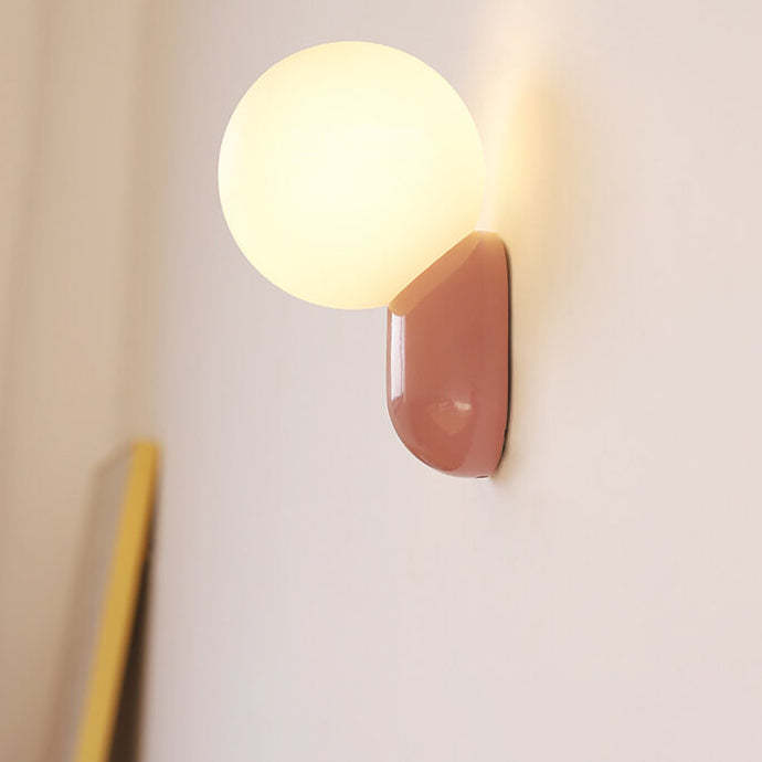 Macaron Cream Resin Glass Ball Sconce