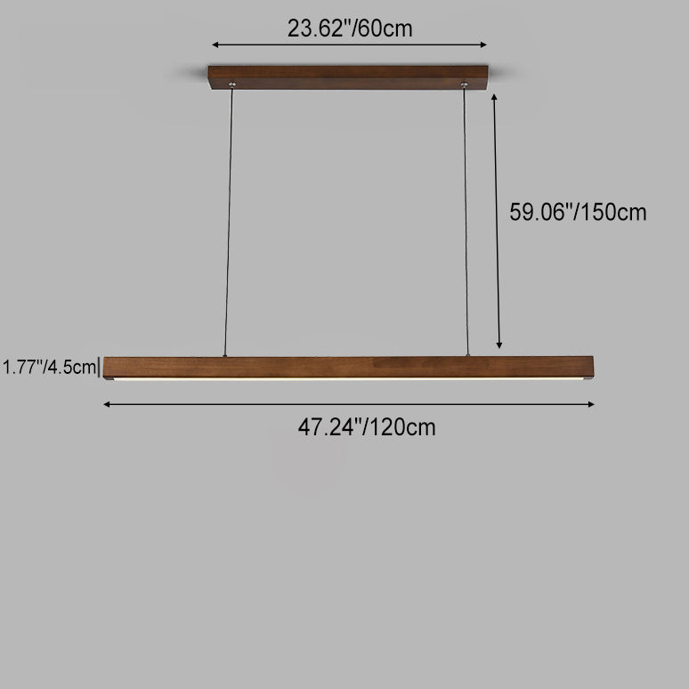 Nordic Rubber Wood Acrylic LED Island Chandelier