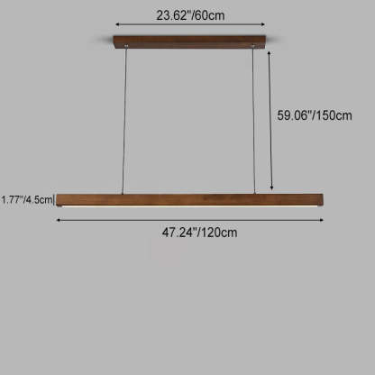 Nordic Rubber Wood Acrylic LED Island Chandelier