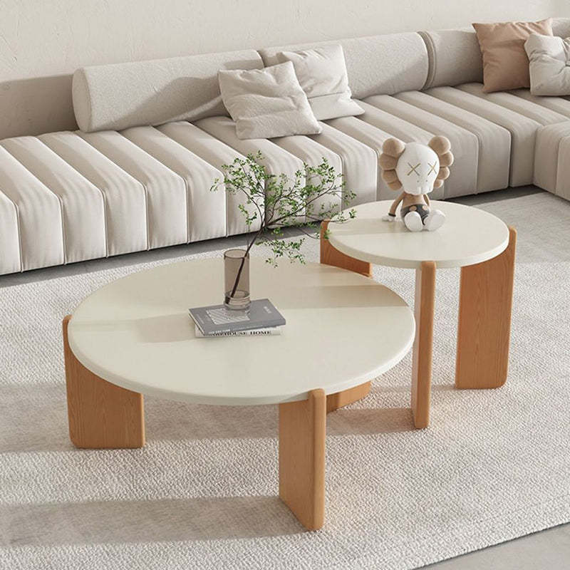 Minimalist Round Solid Wood Coffee Table
