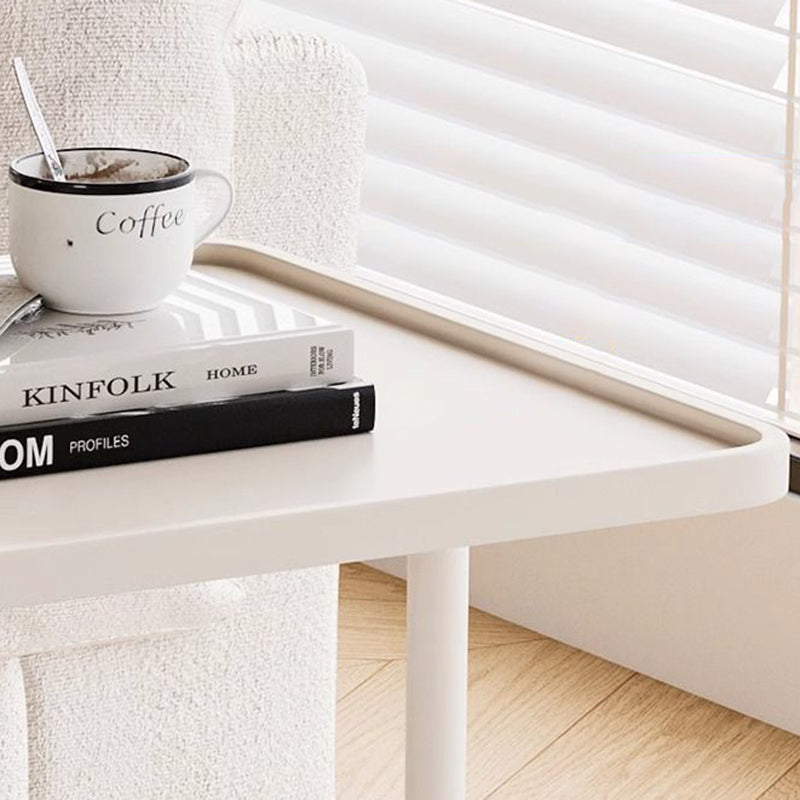 Minimalist Iron Leather Rectangular Movable End Table 2-Tier