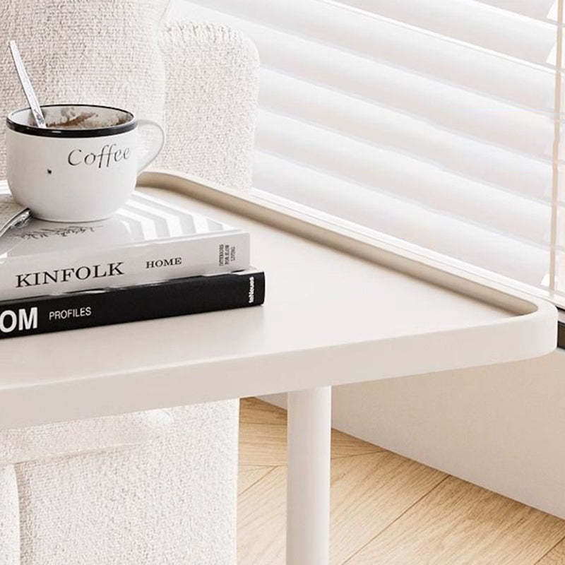 Minimalist Iron Leather Rectangular Movable End Table 2-Tier