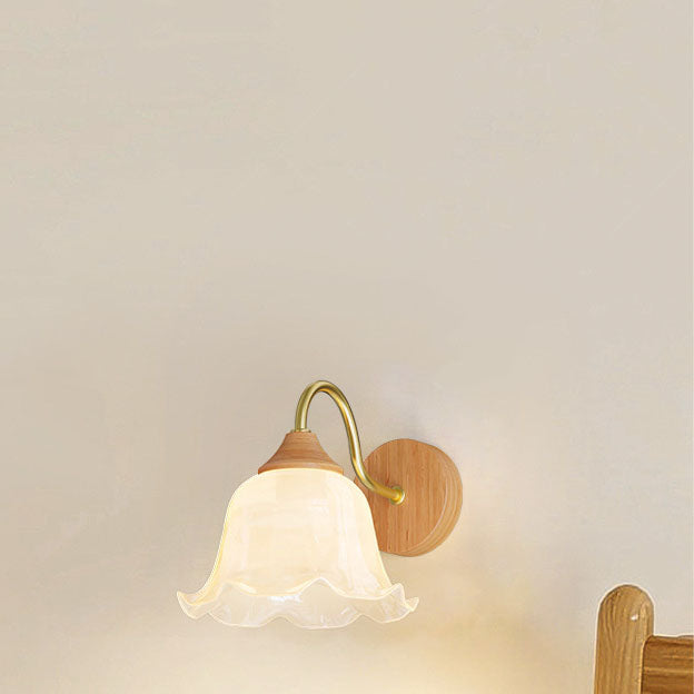 Lighom nordic log striped wood wall sconces in glass — 220V-240V (UK/AU