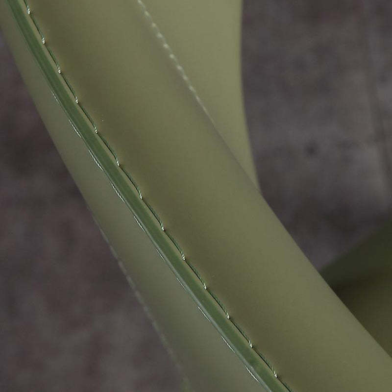 Minimalist Leather Steel Wing-Back Dining Chair