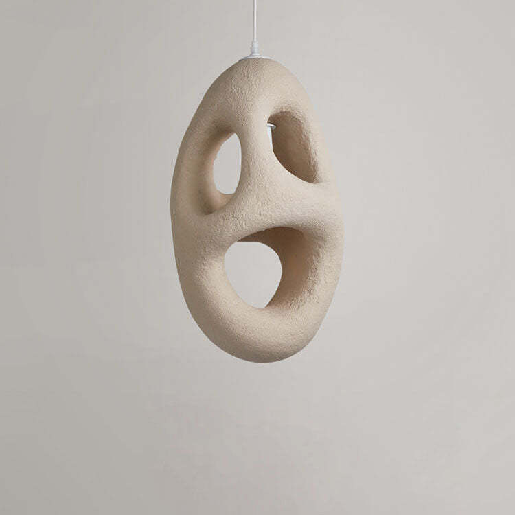 Japanese Wabi-sabi Resin Circle Pendant Light