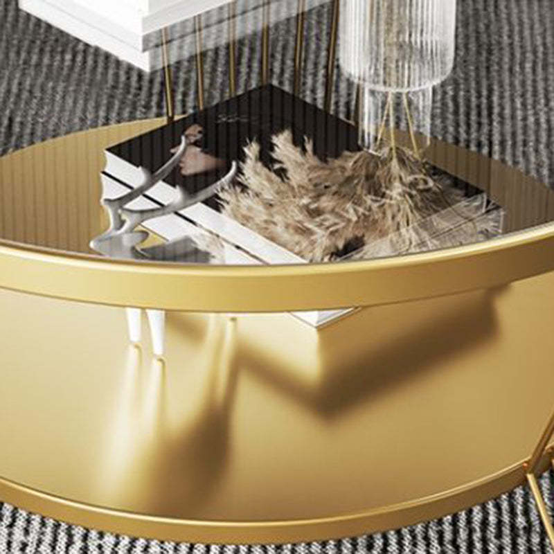 Modern Tempered Glass 2-Tier Coffee Table