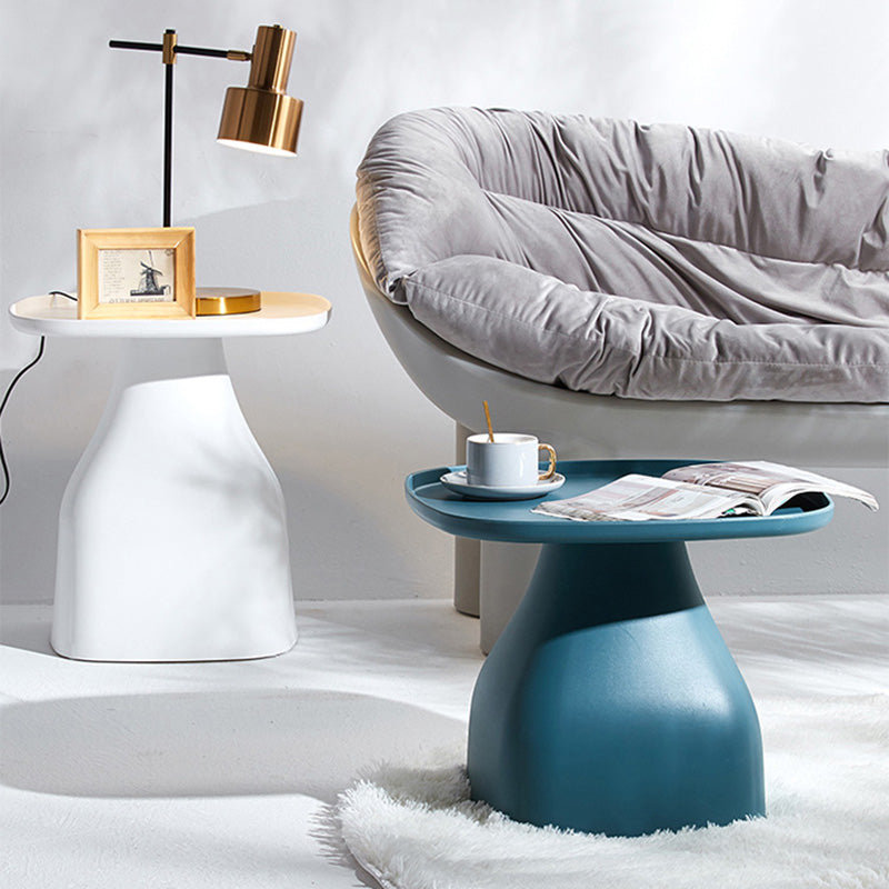 Scandinavian Round Column Plastic Coffee Table — Short / Yellow