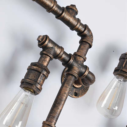 Vintage Iron Water Pipes Retro Creative Industrial Style Wall Light Fixture-Lighom