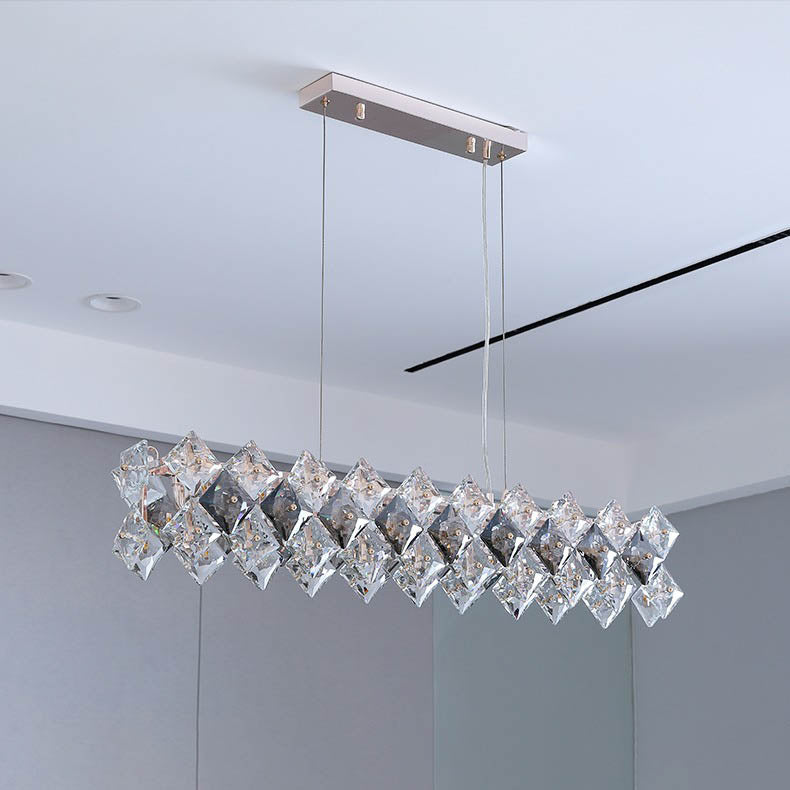 Crystal Diamond Circle Plated Chandelier