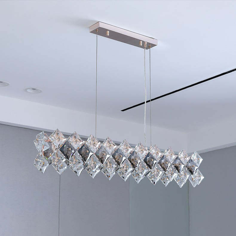 Crystal Diamond Circle Plated Chandelier